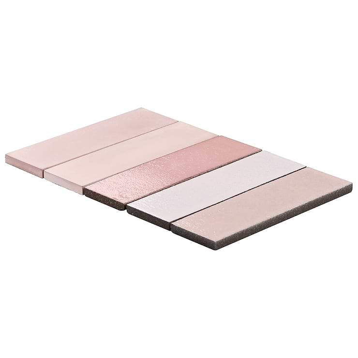 Color One Terra Blend Pink 2x8 Cement and Lava Stone Tile