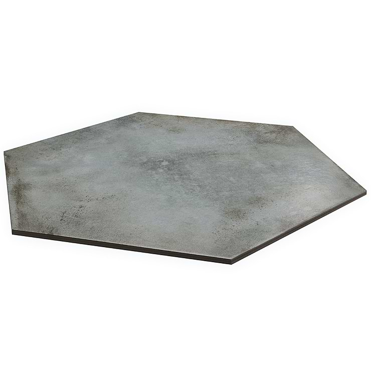 Angela Harris Flatiron Gray 20" Large  Hexagon Matte Porcelain Tile