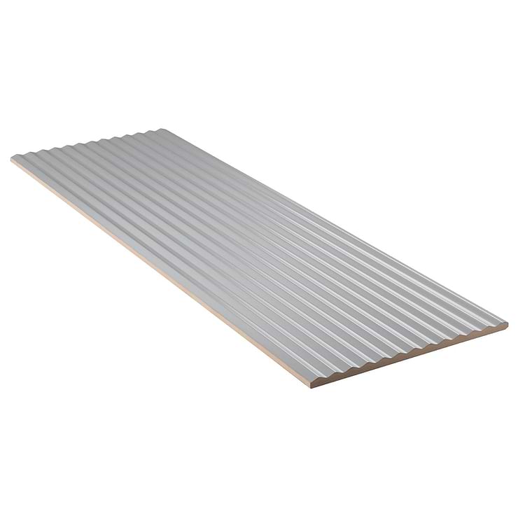 Mod Lunar Gray 12x36 3D Fluted Matte Ceramic Tile 