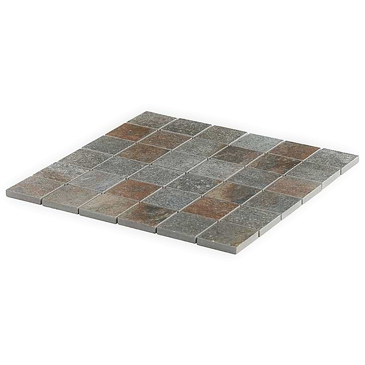 Acadia Iron Gray 2x2 Slate Look Matte Porcelain Mosaic Tile