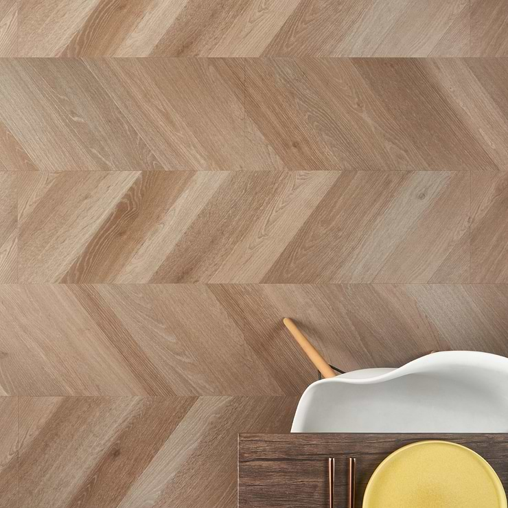 Stacy Garcia Fleetwood Chevron Starling Rigid Core Click 12x48 Luxury Vinyl Plank Flooring