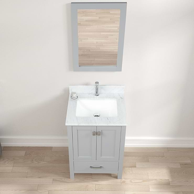 Athena 24'' Gray Vanity And Marble Counter