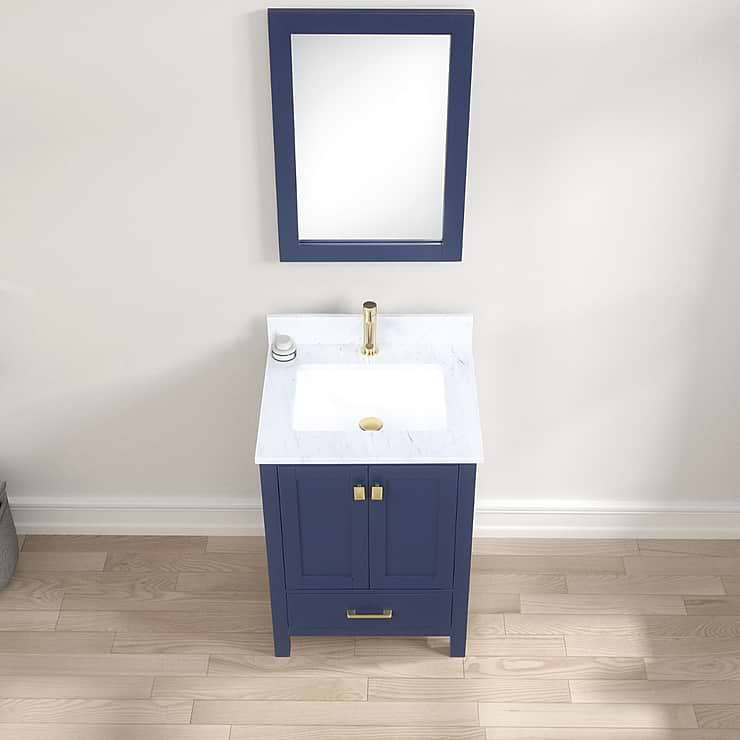 Athena 24'' Blue Vanity And Marble Counter