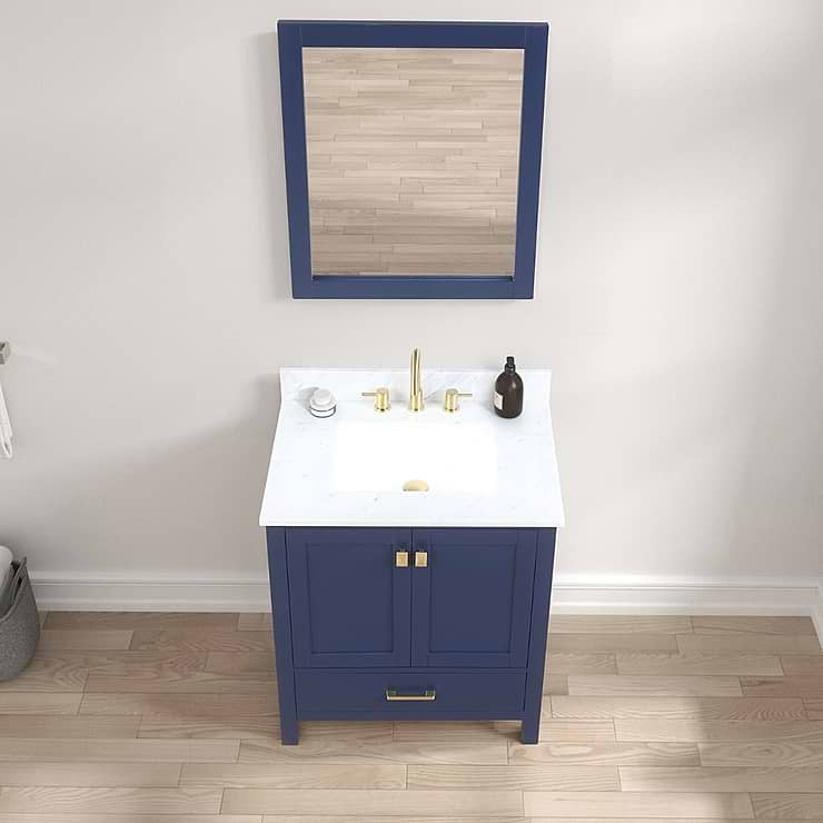 Athena 30'' Blue Vanity And Marble Counter