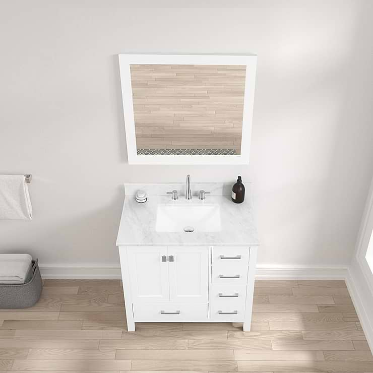 Athena 36'' White Vanity And Marble Counter