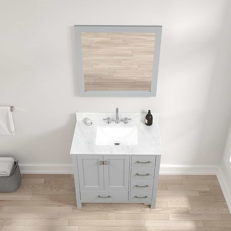 Athena 36'' Gray Vanity And Marble Counter