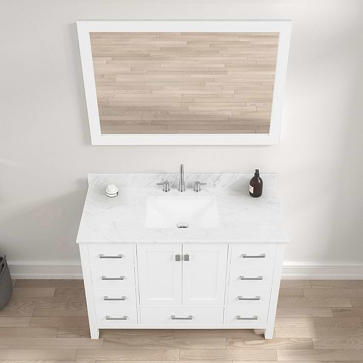 Athena 48'' White Vanity And Marble Counter