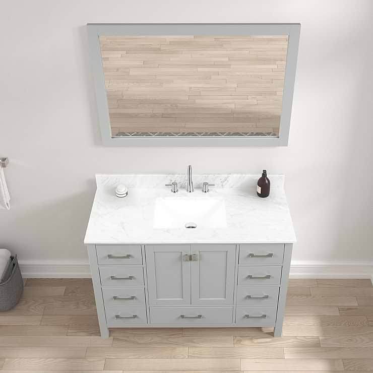 Athena 48'' Gray Vanity And Marble Counter