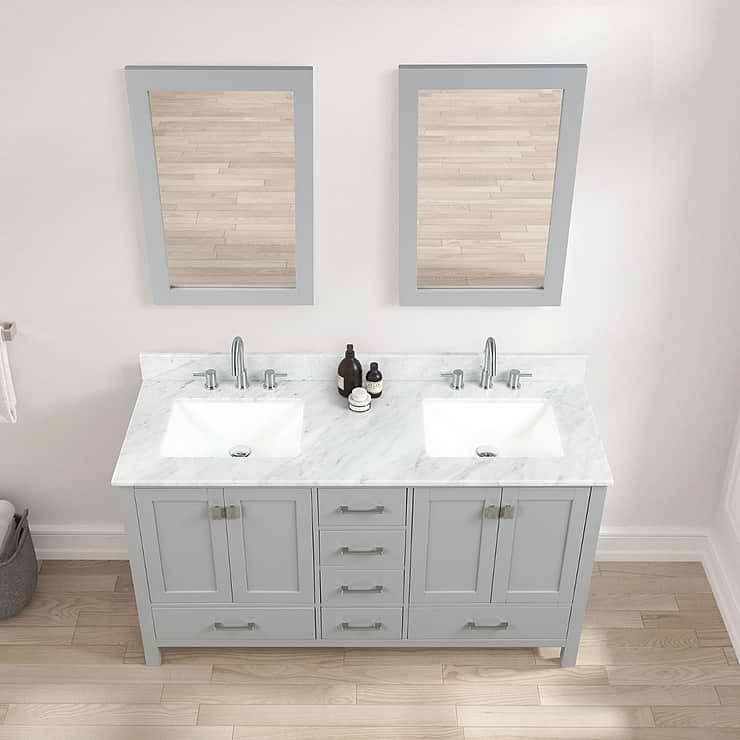 Athena 60'' Gray Vanity And Marble Counter