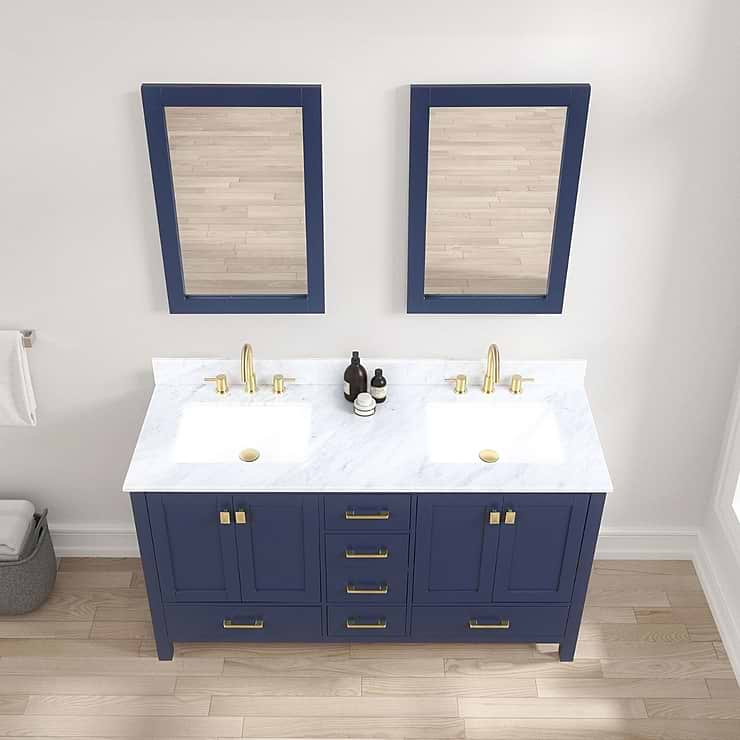 Athena 60'' Blue Vanity And Marble Counter