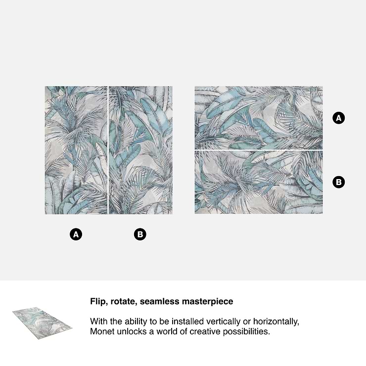 Monet Eden Blue 24x48 Artisan Decor Matte Porcelain Wall Tile