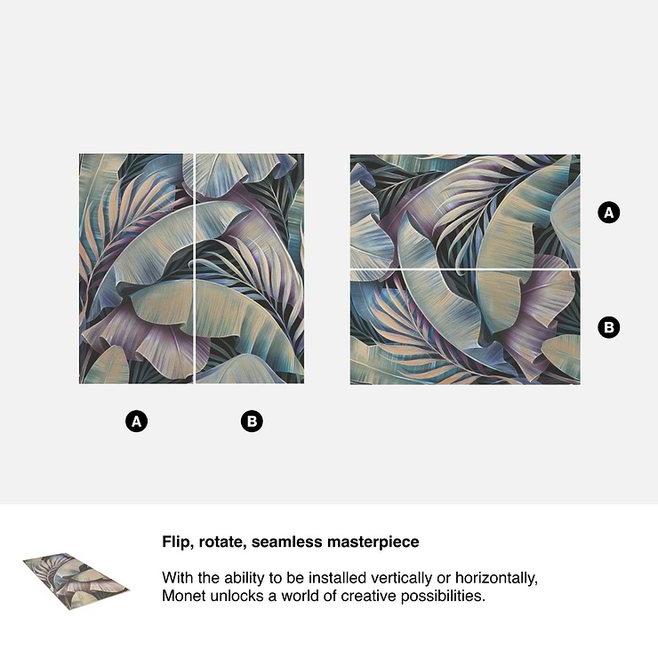 Monet Temptation Multicolor 24x48 Artisan Decor Matte Porcelain Wall Tile