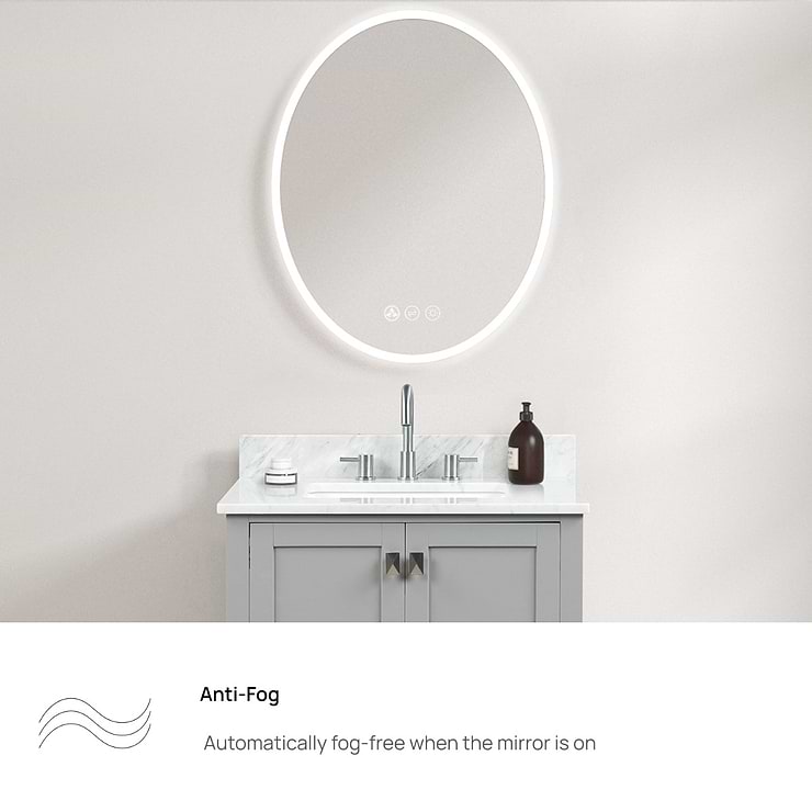 Rige 24x36" Oval LED Mirror