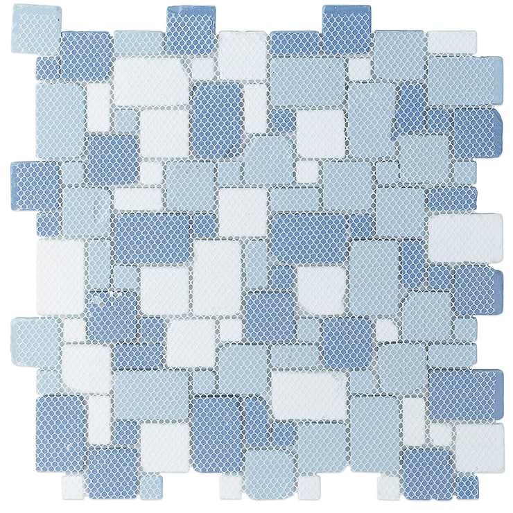 Coastal Seaside French Pattern Beached Frosted Glass Tile