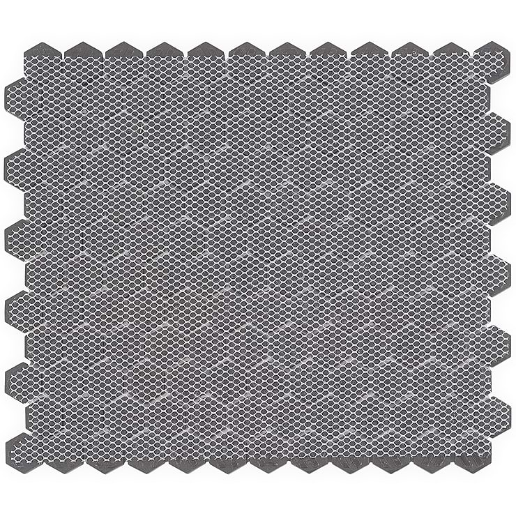 Level Black 1" Hexagon Matte Porcelain Tile