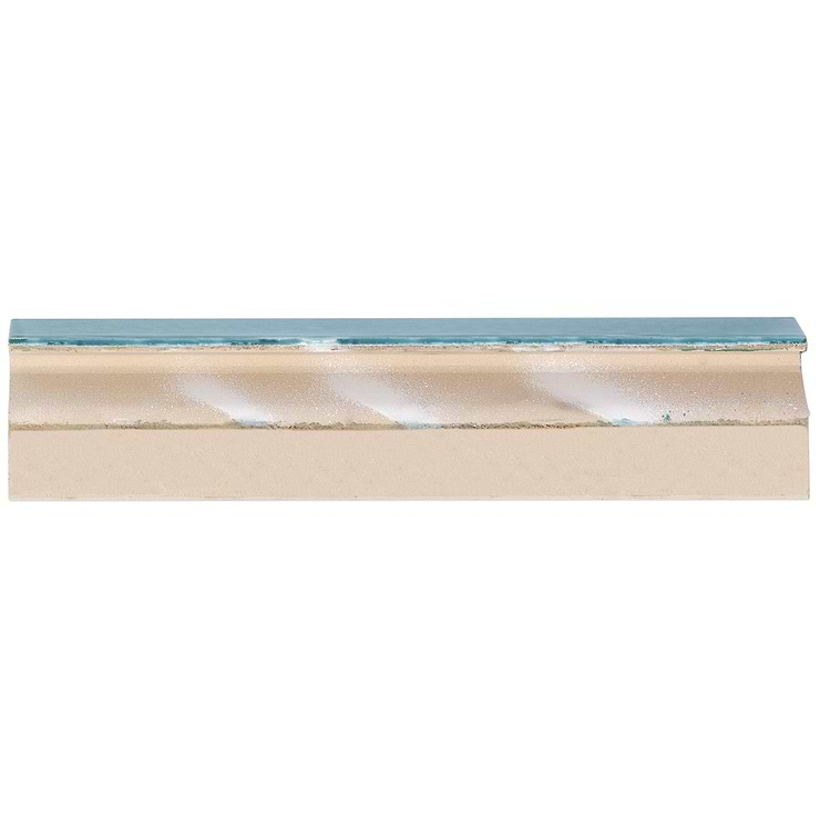 Seaport Aquamarine 2x10 Polished Ceramic Chair Rail Liner