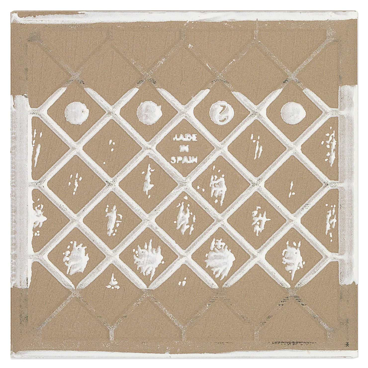 Cascais White Ornate 9x9 Matte Porcelain Tile