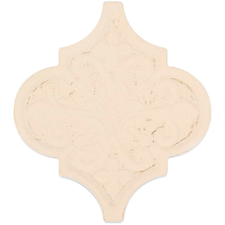 Byzantine Florid Arabesque Bianco Ceramic Wall Tile