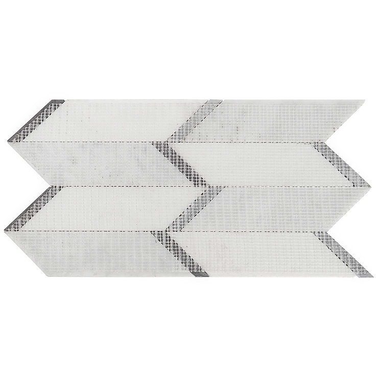 Fitz Blanco Grigio White Polished Marble Mosaic Tile