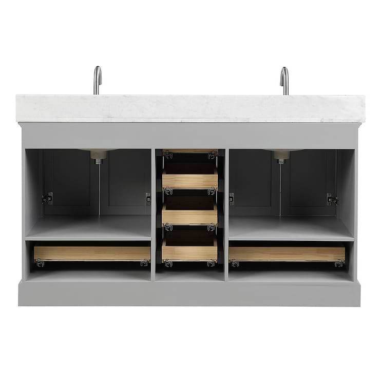Glendale 60'' Gray Vanity And Marble Counter