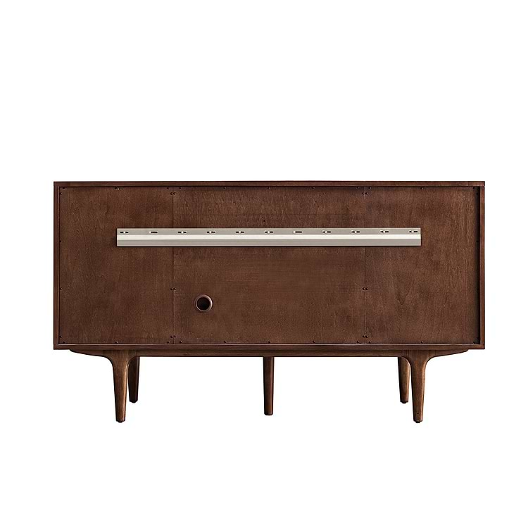 James Martin Vanities Amberly Mid-Century Walnut 60" Single Vanity with Eternal Serena Quartz Top