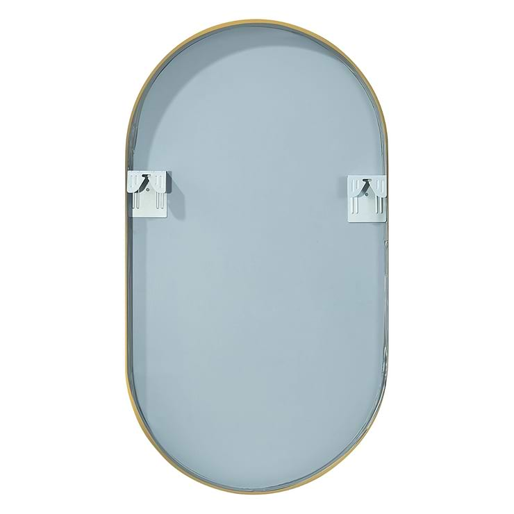 Olinda Brushed Gold 20x36" Framed Oval Mirror