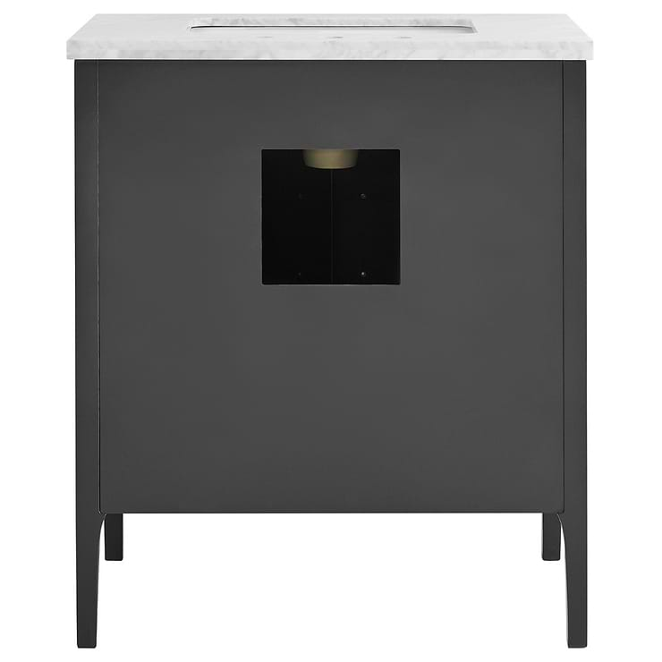 Province Charcoal and Gold 30" Single Vanity with Carrara Marble Top