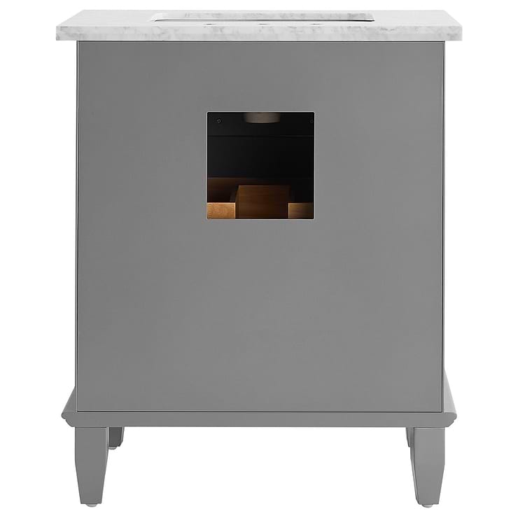 Nora 30" Gray Vanity with Carrara Marble Top and Ceramic Basin