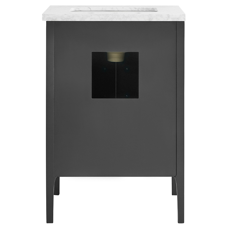 Province Charcoal and Gold 24" Single Vanity with Carrara Marble Top