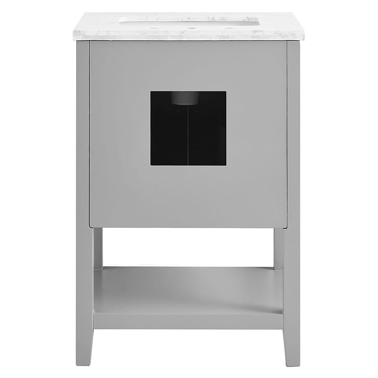 Sheraton 24" Gray Vanity with Carrara Marble Top and Ceramic Basin