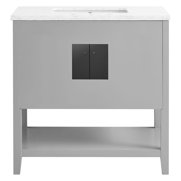 Sheraton 36" Gray Vanity with Carrara Marble Top and Ceramic Basin
