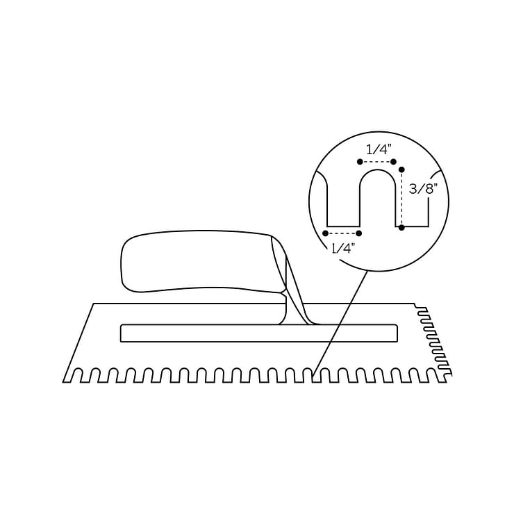 Ultralight Traditional Wood 1/4" x 3/8" U-Notched Trowel