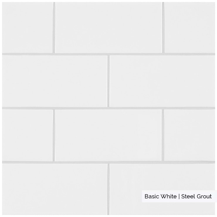 Basic White 3x6 Polished Ceramic Subway Wall Tile