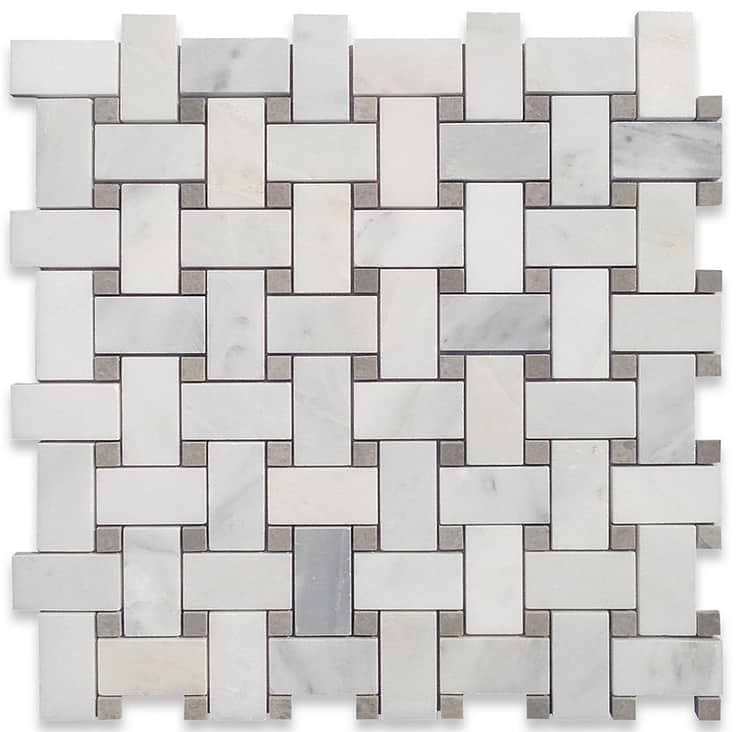 Twine Asian Statuary 1x2 Honed Marble Mosaic Tile