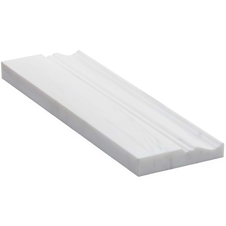 Bianco Dolomite White 4x12 Premium Honed Marble Base Molding