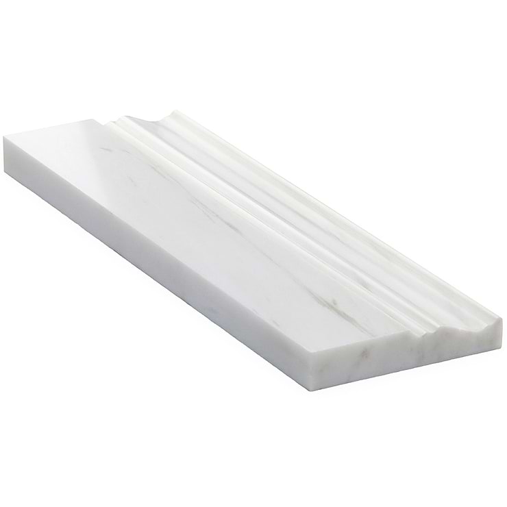 Bianco Dolomite White 4x12 Polished Marble Base Molding 