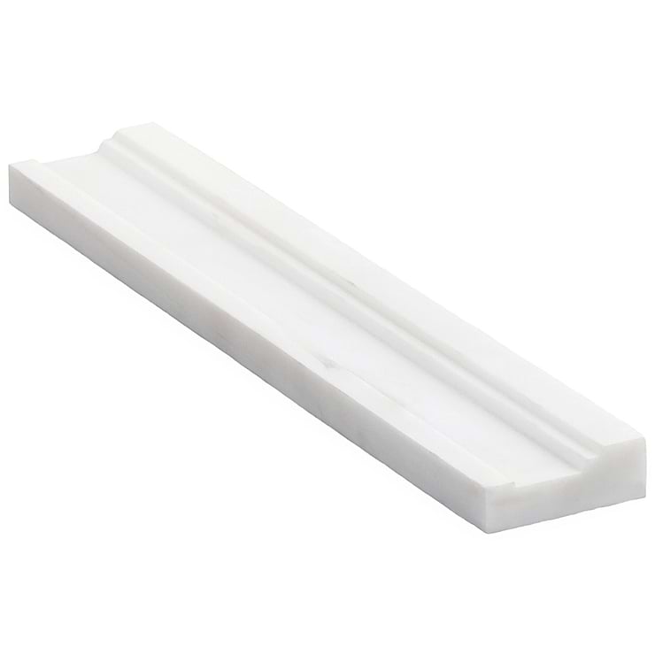 Bianco Dolomite White 2x12 Premium Honed Marble Charrail