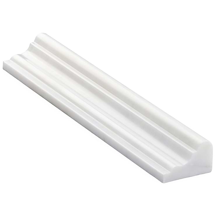 Bianco Dolomite White 2x12 Premium Polished Marble Charrail