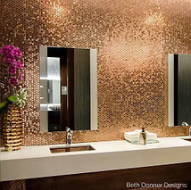 Metal Copper Stainless 3/4" Penny Round Mosaic Tile
