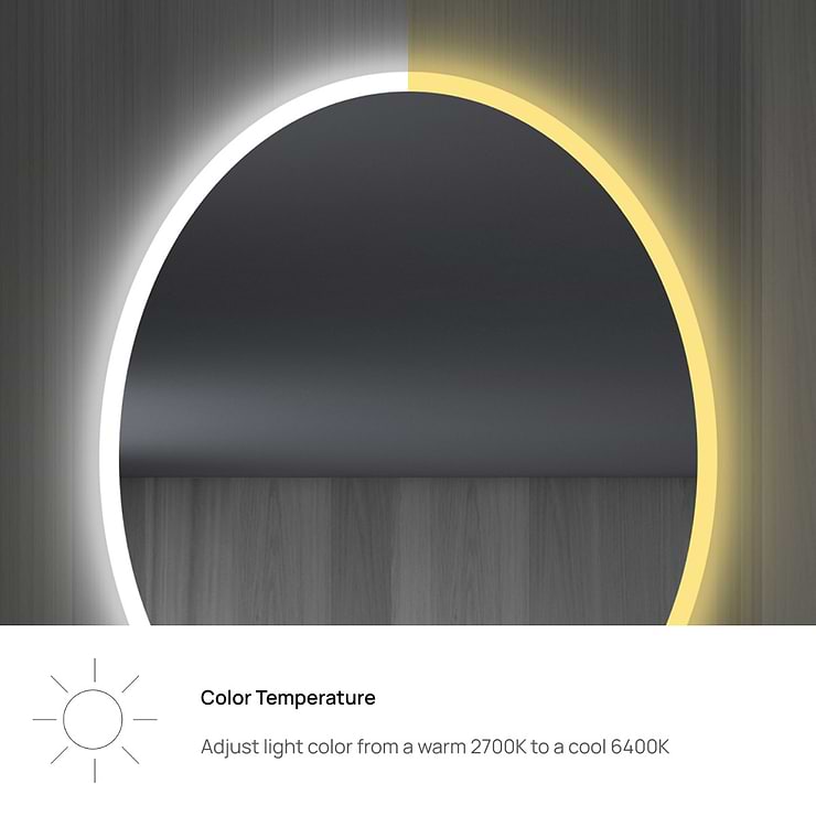 Rige 24x36" Oval LED Mirror