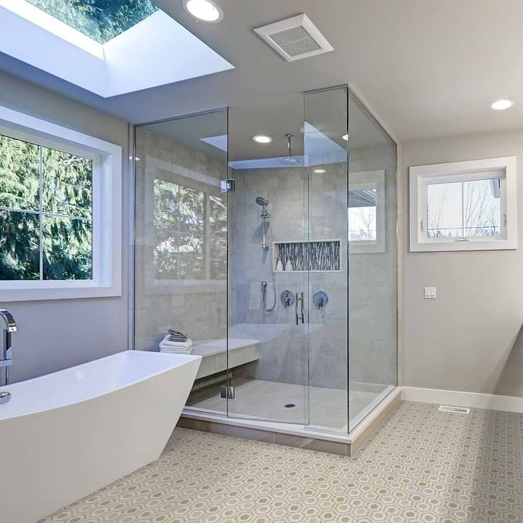 Cosmos Crema & Thassos 4" Hexagon Marble Polished Mosaic Tile