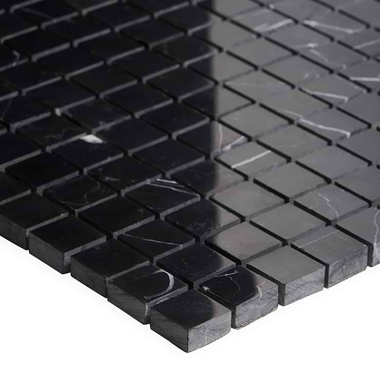 Nero Marquina 3/4"x3/4"Polished Marble Mosaic Tile