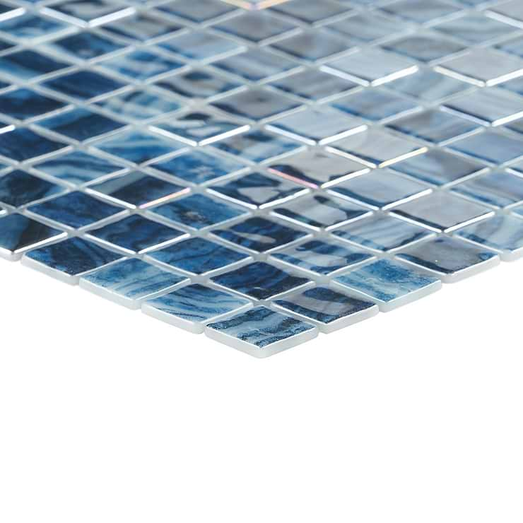 Swim Bali Blue 1x1 Glossy Glass Mosaic Tile