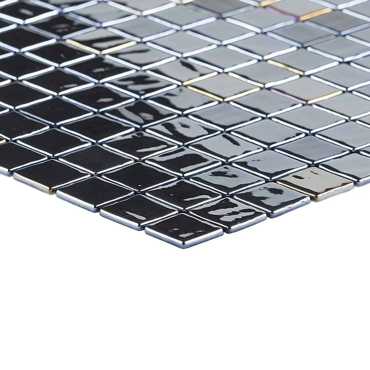 Swim Twilight Black Sky 1x1 Polished Glass Mosaic Tile