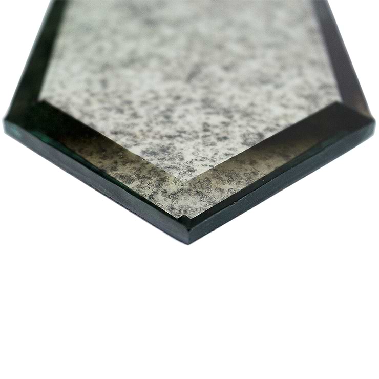 Beveled Paris Gray Hexagon Antique Mirror Tile