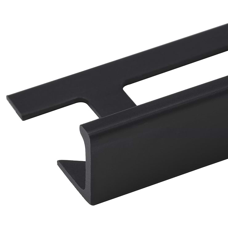 Essential Anodized Aluminium Matte Black 1/2" L-Shape Tile Edge Protector Trim