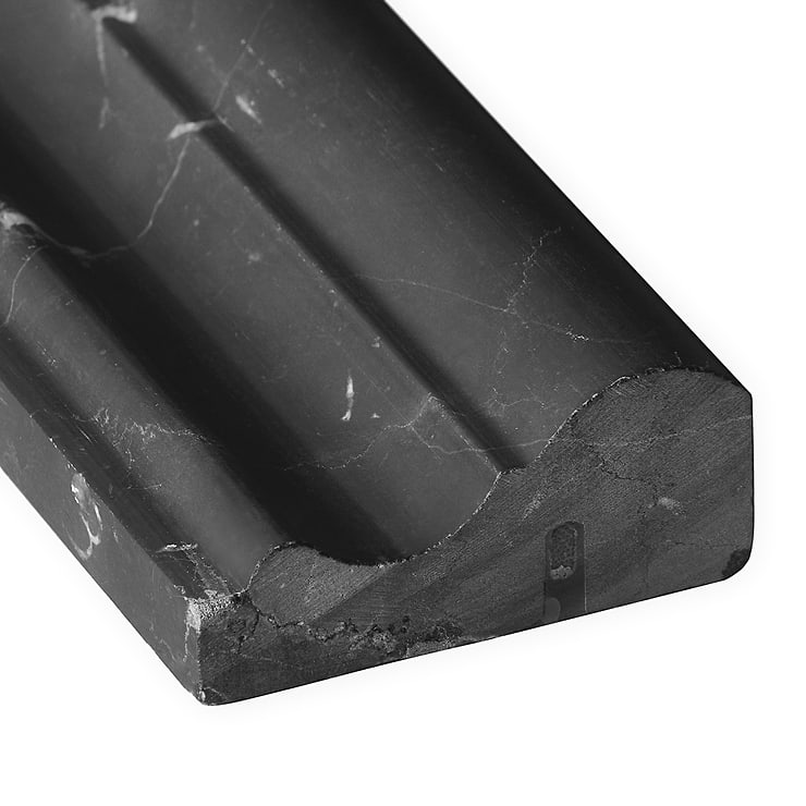 Nero Marquina 2x12 Honed Chair Rail Liner 