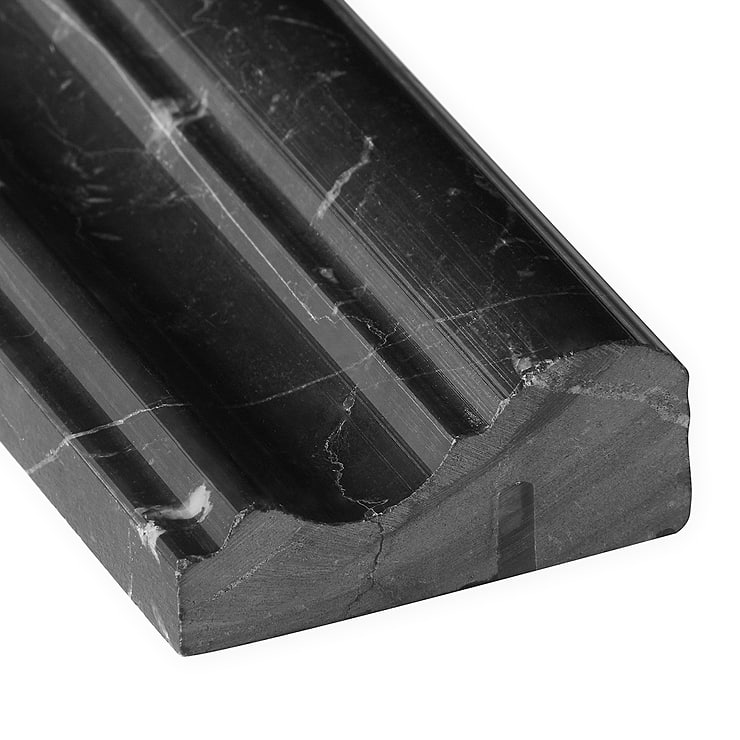 Nero Marquina 2x12 Polished Chair Rail Liner