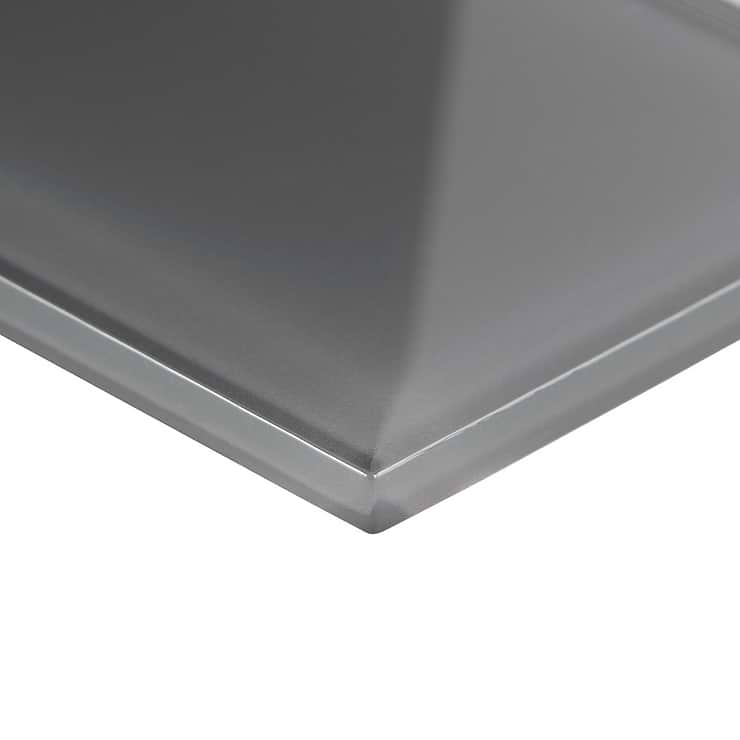 Loft Ash Gray 4x12 Polished Glass Subway Wall Tile
