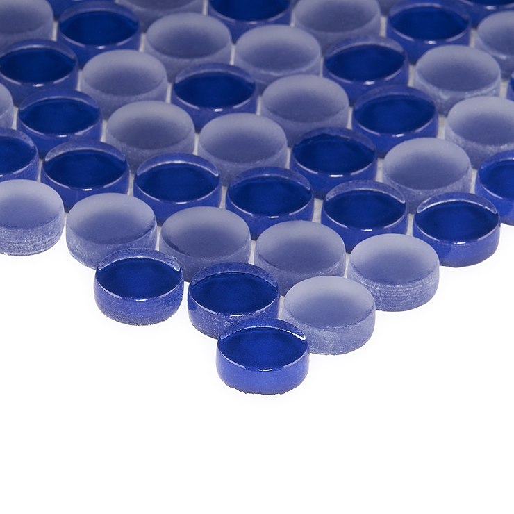 Loft Royal Blue Penny Round Glass Tile